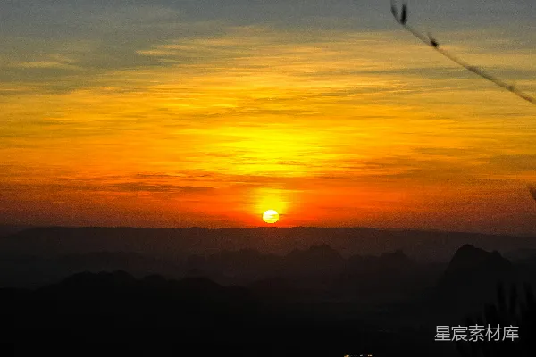 高清摄影 夕阳下山的剪影