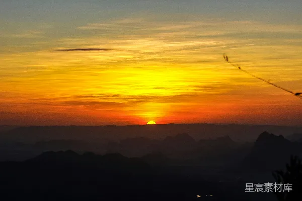 高清摄影 夕阳下山的剪影