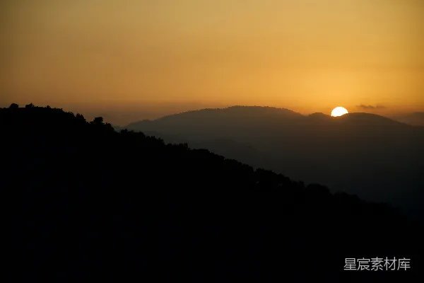 高清摄影 夕阳下山的剪影