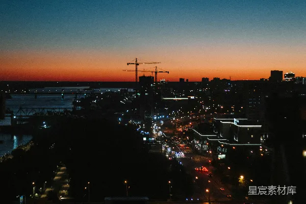 高清摄影 夕阳下的城市