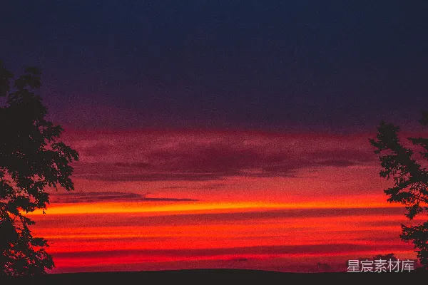高清摄影 夕阳染红的天空