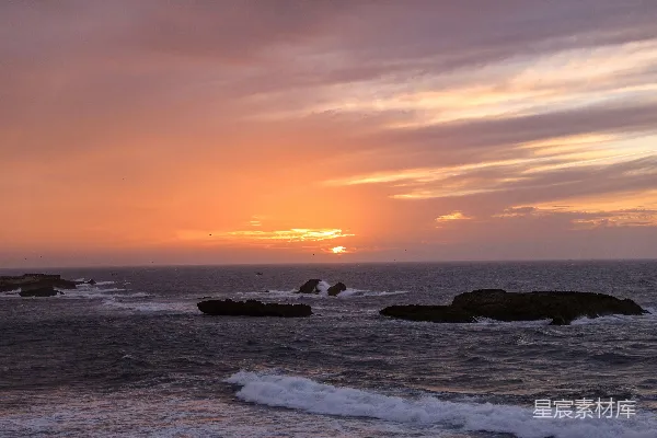 高清摄影 海浪日落风景