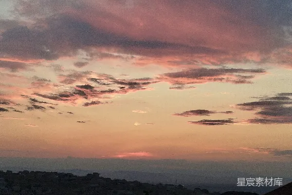 高清摄影 夕阳西下，城市的景色