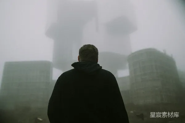 高清摄影 一个男人站在窗户前。