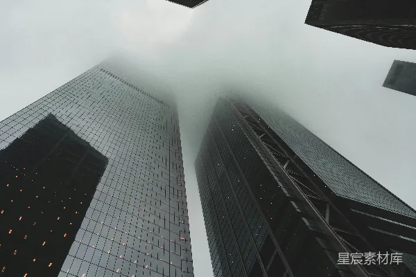 高清摄影 一座城市的摩天大楼群