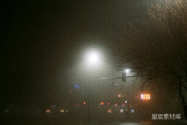高清摄影 夜间路灯亮起
