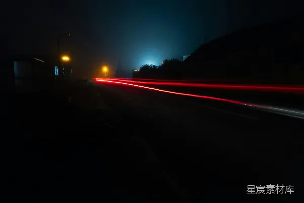 高清摄影 夜间路上车辆延时摄影