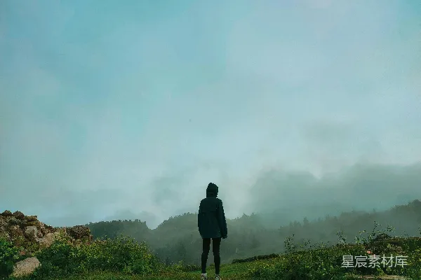 高清摄影 站在郁郁葱葱的绿地上的人