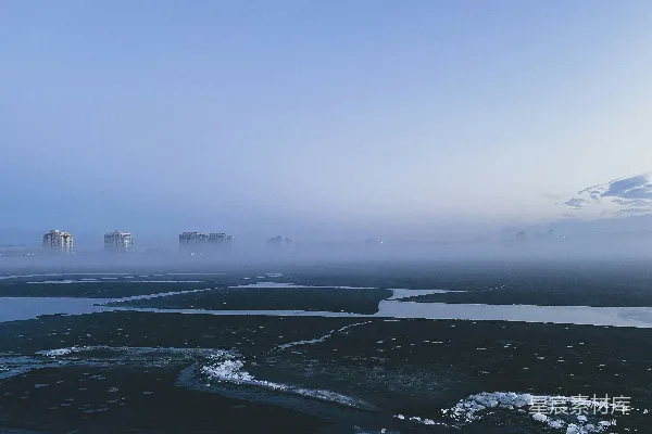 高清摄影 一个被冰雪覆盖的海滩