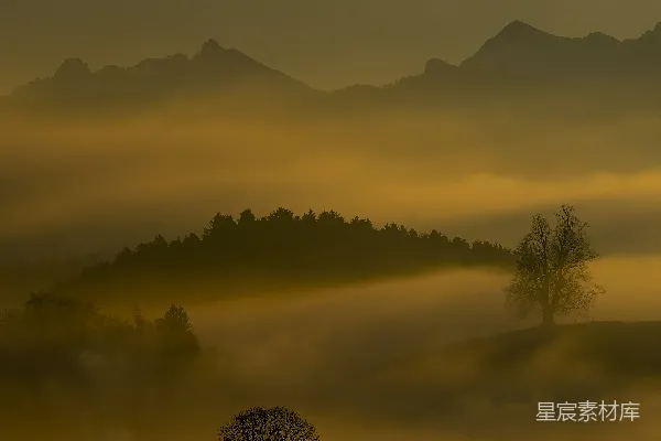 高清摄影 雾和山