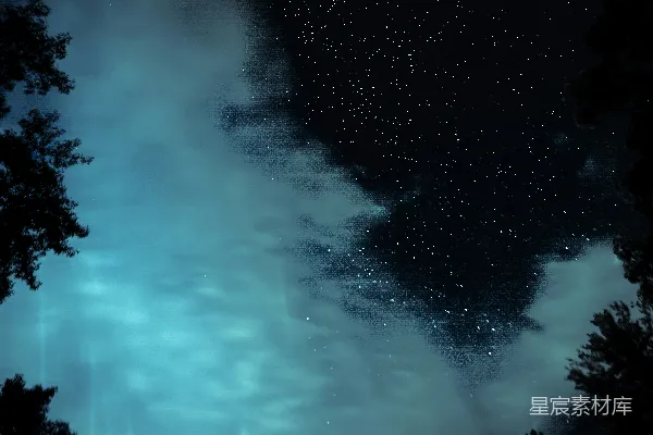 高清摄影 一个充满星星和云彩的夜空