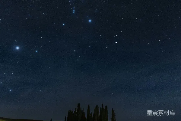 高清摄影 一片有树木和星星的田野