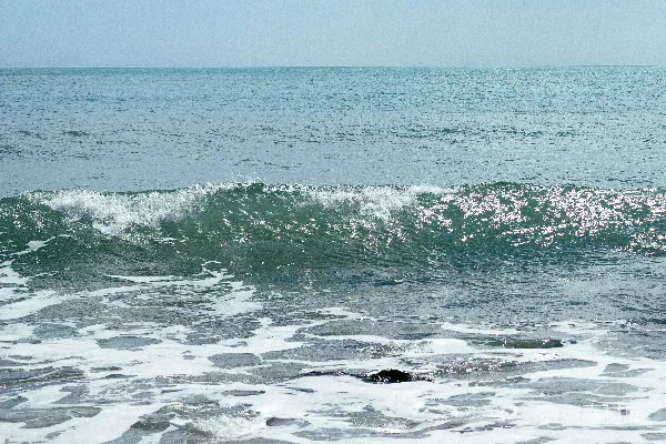 高清摄影 一个人在海浪上骑着冲浪板