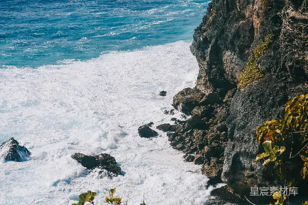 高清摄影 从悬崖上俯瞰海洋的景色