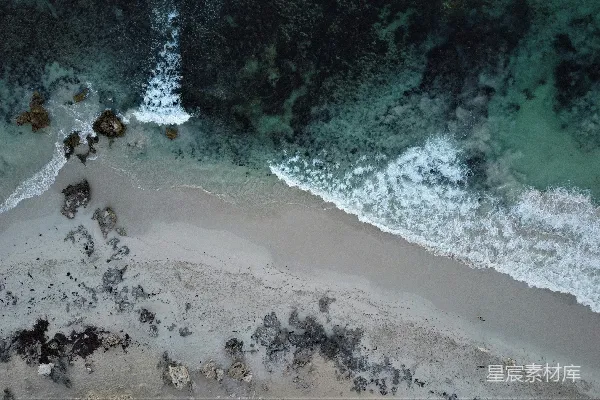 高清摄影 从高空俯瞰海滩和海洋的景象