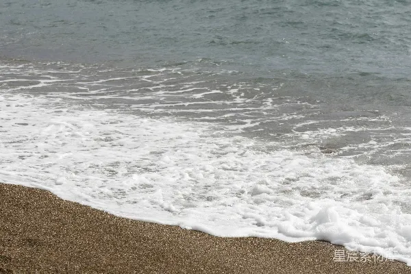 高清摄影 海浪在白天拍打着岸边。