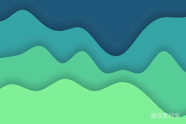 高清摄影 蓝绿色背景上的波浪形状