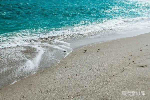 高清摄影 白天海浪拍打在岸边