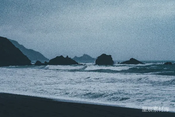 高清摄影 海浪在夜间