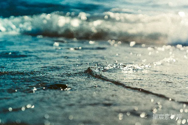 高清摄影 海滩上水和沙子的特写