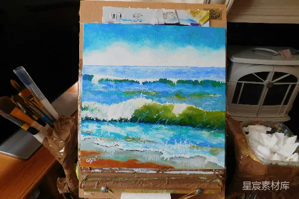 高清摄影 一幅海洋中的波浪画