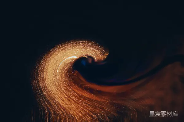 高清摄影 在暗色背景前的发光波浪