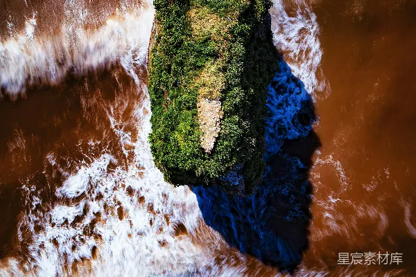 高清摄影 从高空俯瞰海洋中间的岛屿