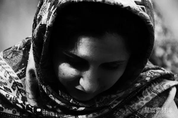高清摄影 戴围巾的女人