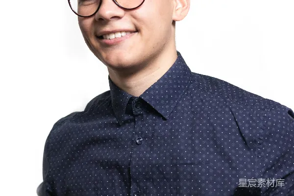 高清摄影 佩戴黑色眼镜的男子特写摄影