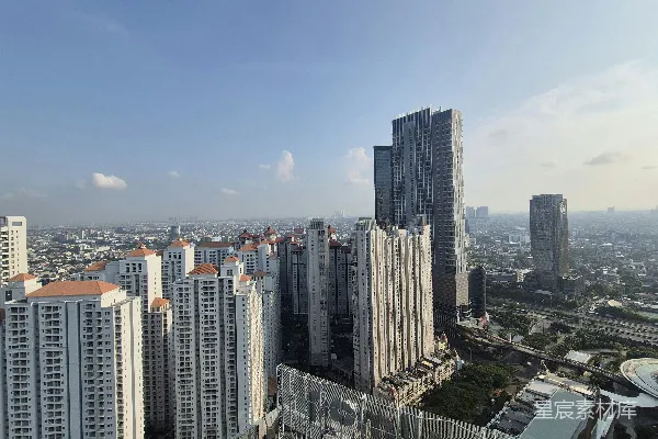 高清摄影 现代城市景观，蓝天下的众多高楼大厦。