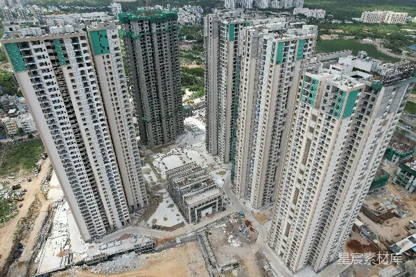 高清摄影 一座大型建筑群并排矗立