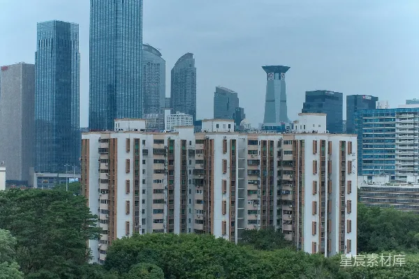 高清摄影 城市的高楼大厦和公寓楼群