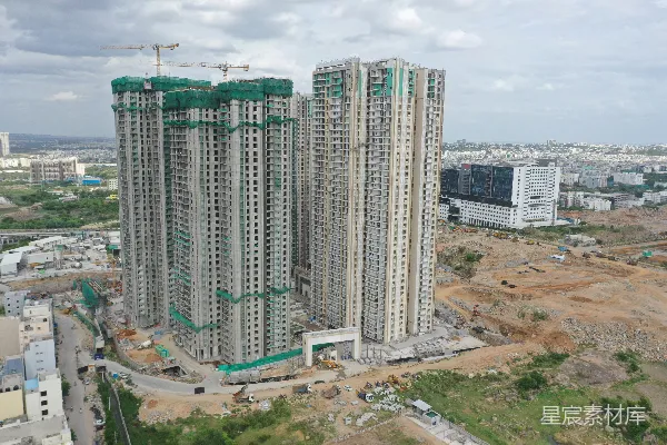 高清摄影 一幅正在建设中的大型建筑的鸟瞰图