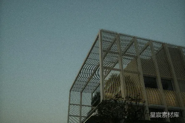 高清摄影 现代建筑，几何框架与天空相映成趣