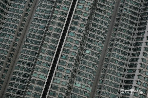高清摄影 一排排带有许多窗户的现代化公寓建筑