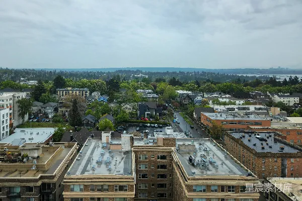 高清摄影 从一栋高楼的顶部俯瞰城市景色