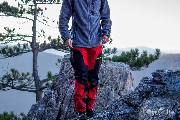 高清摄影 一个男人站在山顶上，旁边有一棵树。