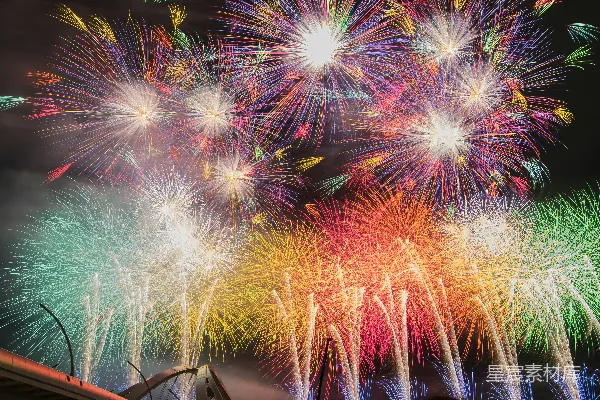 高清摄影 夜间烟花表演