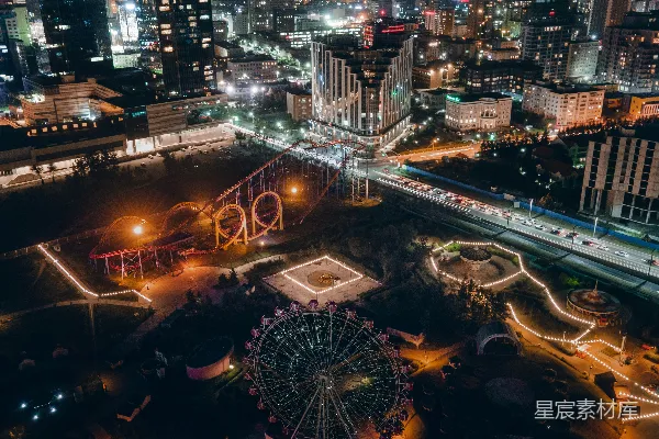 高清摄影 夜晚的城市俯瞰图