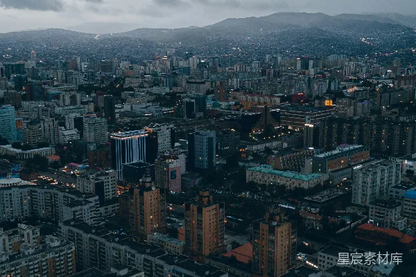 高清摄影 夜晚的城市航拍图
