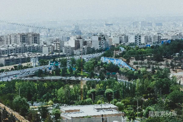 高清摄影 从山顶俯瞰城市景色