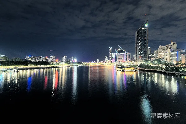 高清摄影 夜间的城市天际线