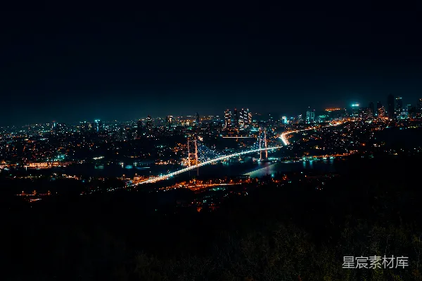 高清摄影 从山上俯瞰夜晚的城市景象