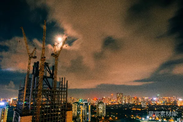高清摄影 夜晚从高楼俯瞰的城市景色