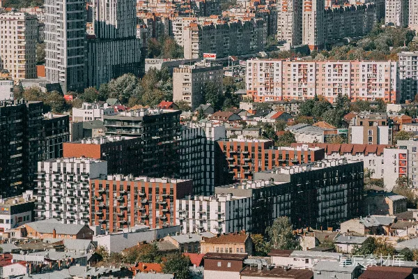 高清摄影 一座有许多建筑物的城市