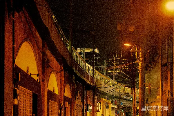 高清摄影 夜晚的城市街道景色