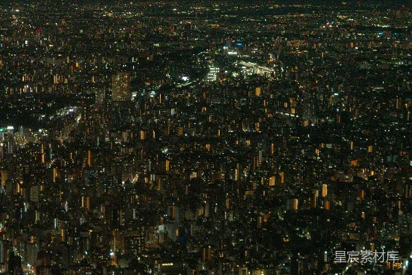 高清摄影 在这座城市夜幕下，无数灯光照亮了天际线。