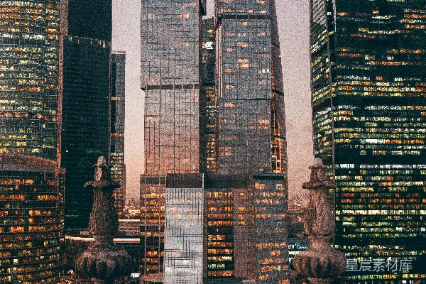 高清摄影 夜晚从桥上看城市景色