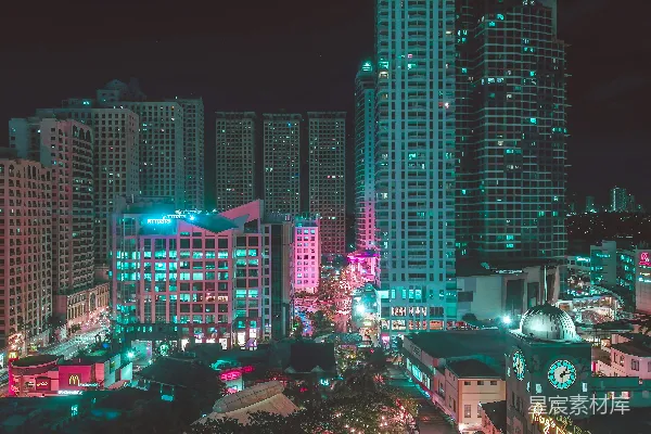 高清摄影 城市夜景天际线