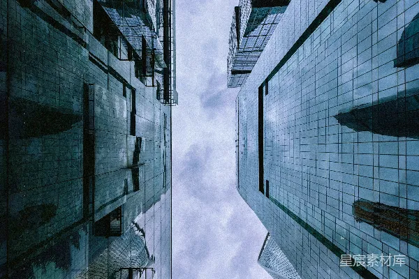 高清摄影 几栋高大的建筑物挨在一起。